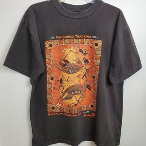Vintage VTG Mens Malla Bulurru Australian Kangaroo Graphic Tee T-Shirt SS Art